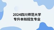 四川师范大学2024专升本招生简章